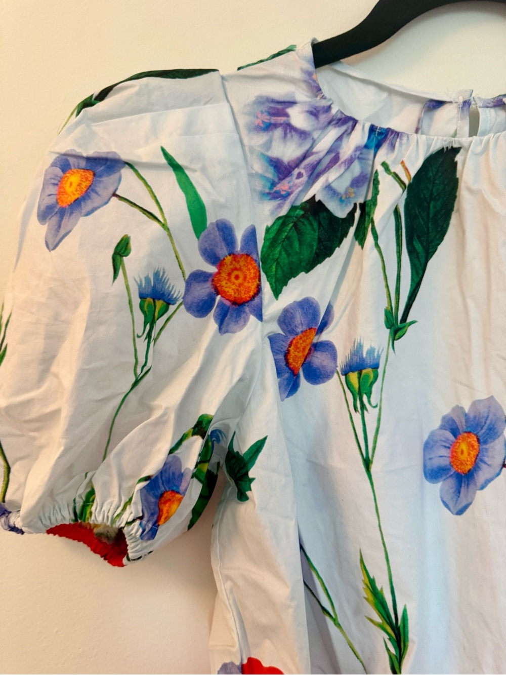 🌺🪻Joie Floral Puff Sleeve Cotton Poplin Blouse | Size S - Picture 4 of 6